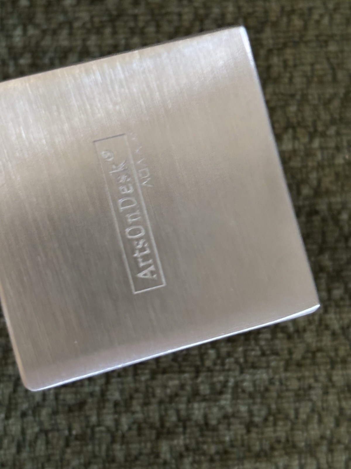 Arts On Desk Stainless Steel Sculpture~2”x2” Slick!