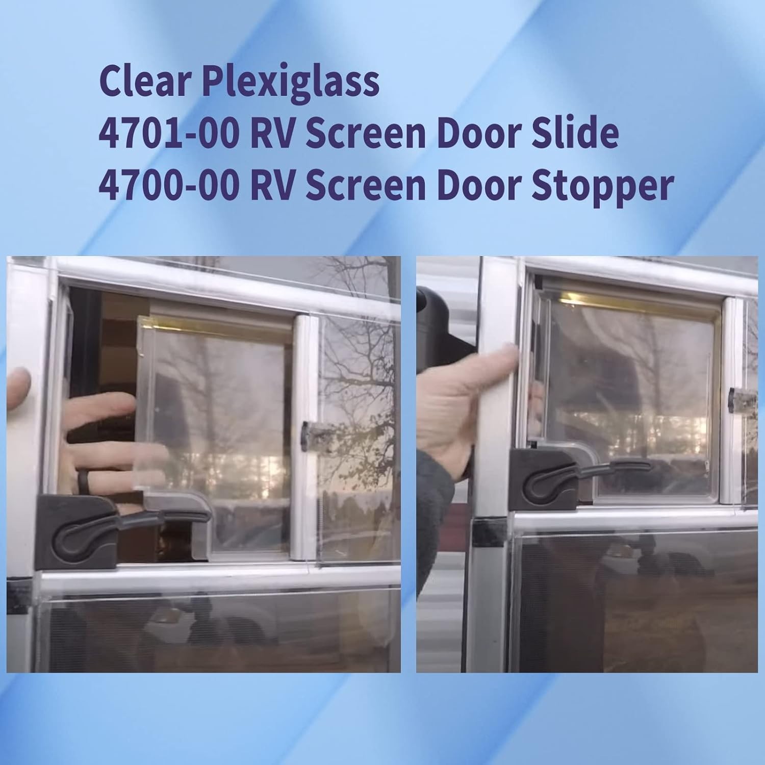 4701-00 RV Screen Door Slide Panel Replacement Clear Plexiglass, 4700-00 Stop...
