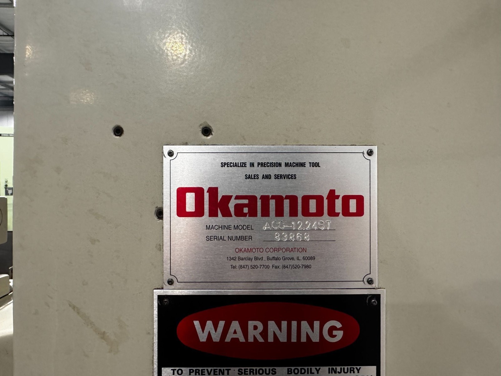 Okamoto ACC 12.24ST 12"x24" Surface Grinder