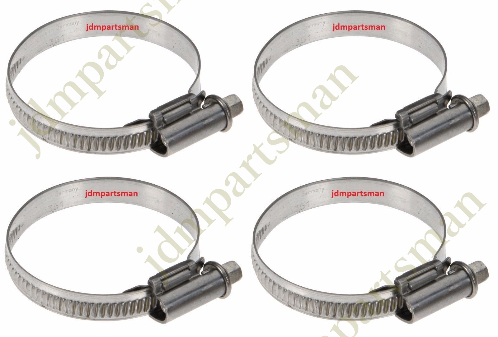 Narrow Band 9mm Steel Hose Clamp 50-70mm - Made in Germany Pack of 4   HC50-70/9