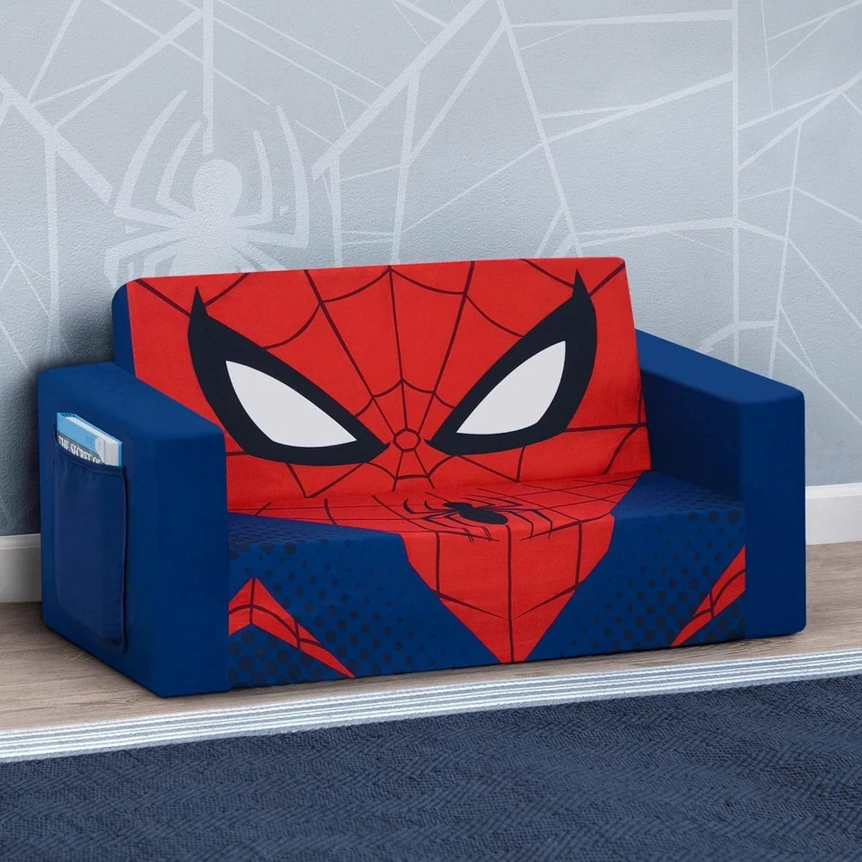 Spider-Man 2-in-1 Flip-Out Kids Sofa by Delta Children – EUC