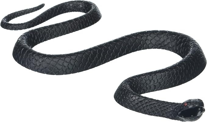 Realistic Black Small Rubber Snake - 9.5" x 5" (Pack Of 1) - Perfect for Pranks