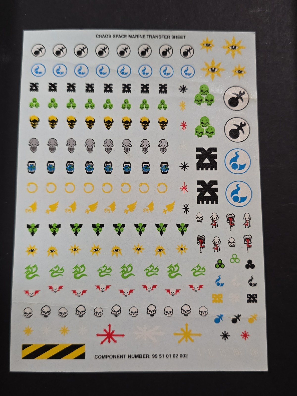 Warhammer 40k Chaos Space Marines transfer sheet - New OOP