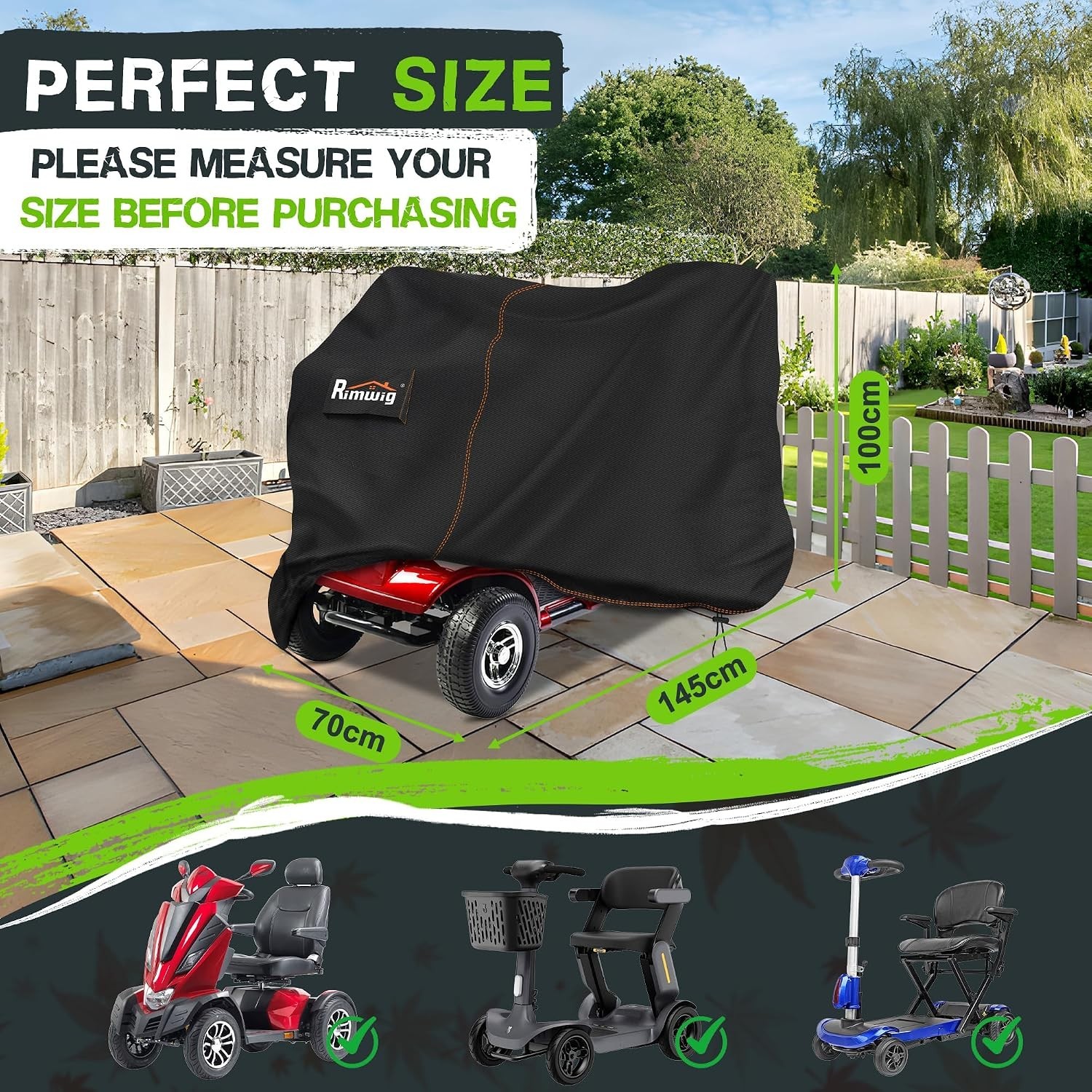 Secure Fit Mobility Scooter Cover with Drawstring