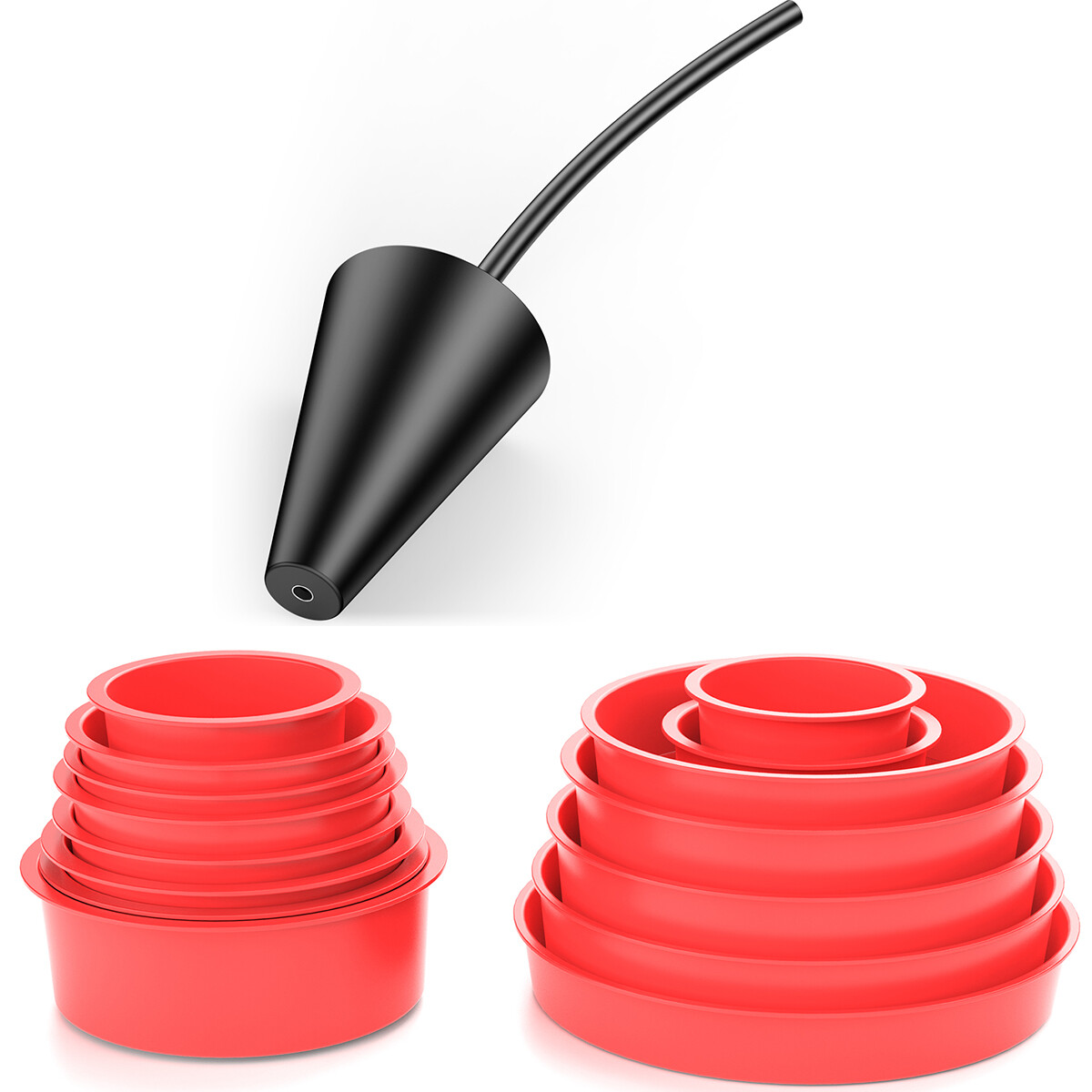 EVAP Smoke Machine Detector Automotive Cap Plugs Set & Intake Boot Cone Adapter