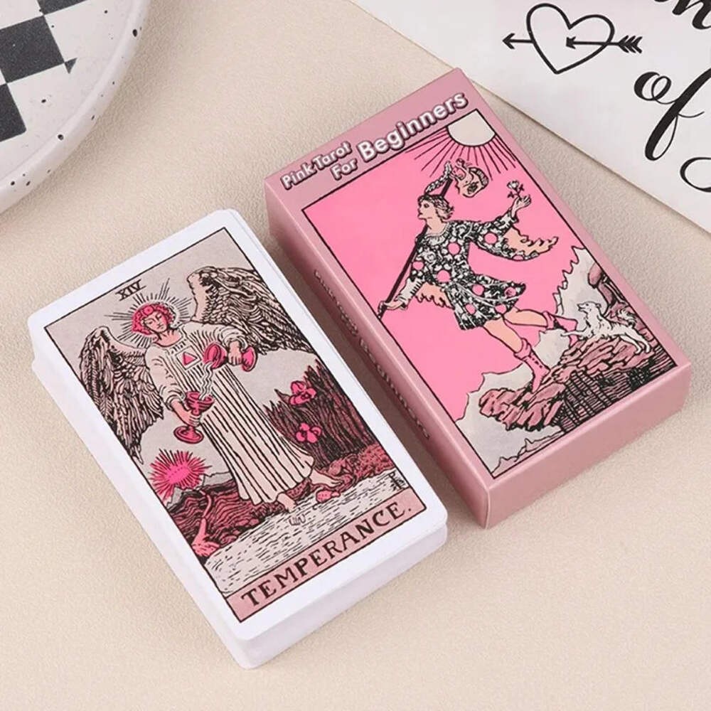 Pink Rider Waite Tarot Cards Deck Set Beginners Fortune Telling Divination Game