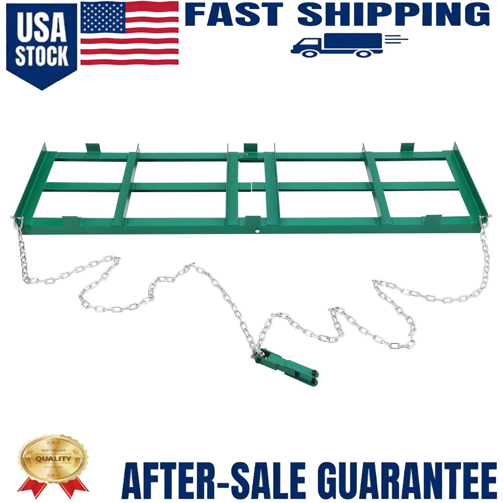 Drag Harrow Driveway Grader 8 ft, Driveway Drag for Gravel with Heavy Duty Chain