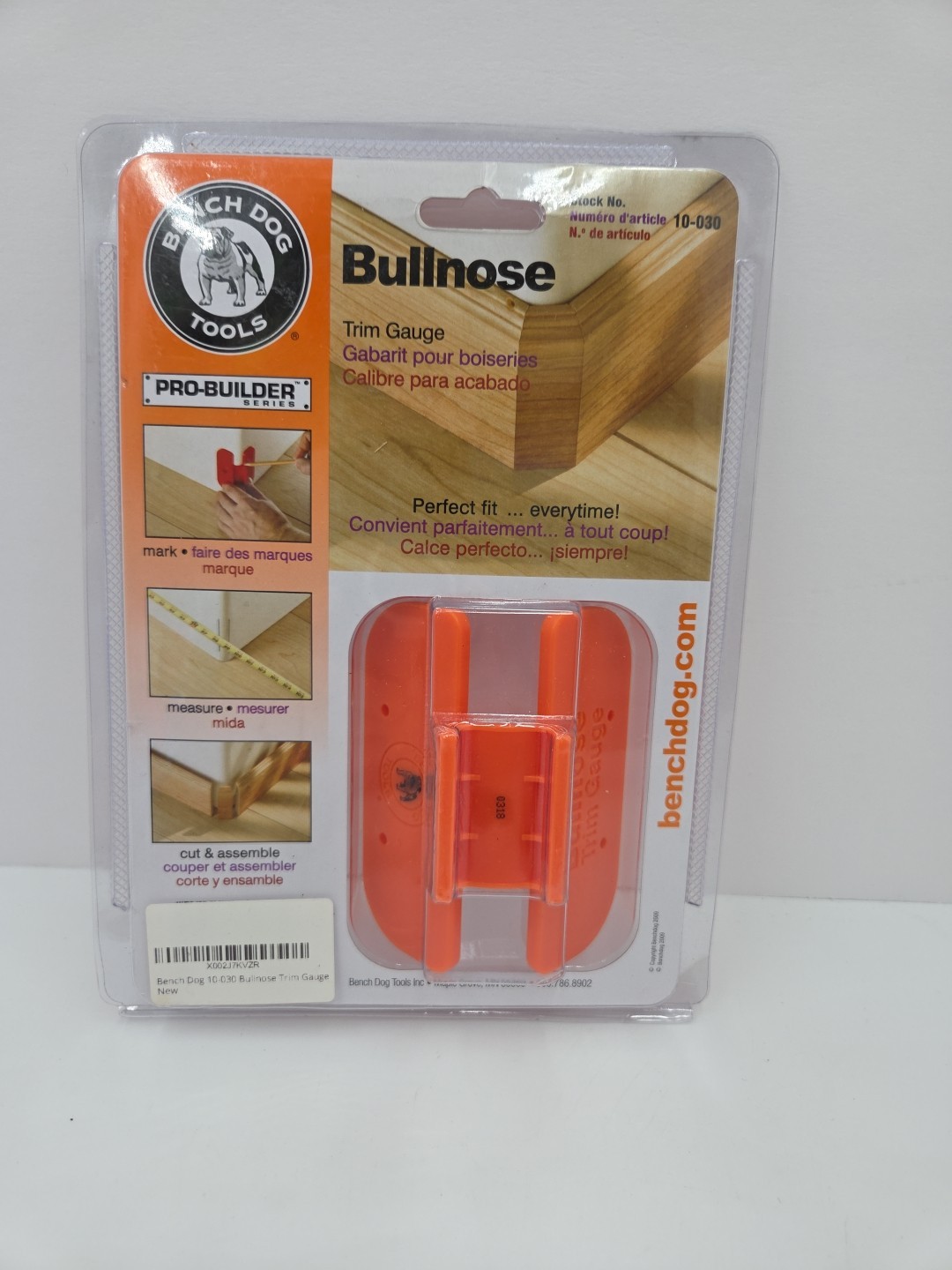 Bullnose Trim Gauge Bench Dog Tools Pro Builder Series 10-030 For Wood Trim