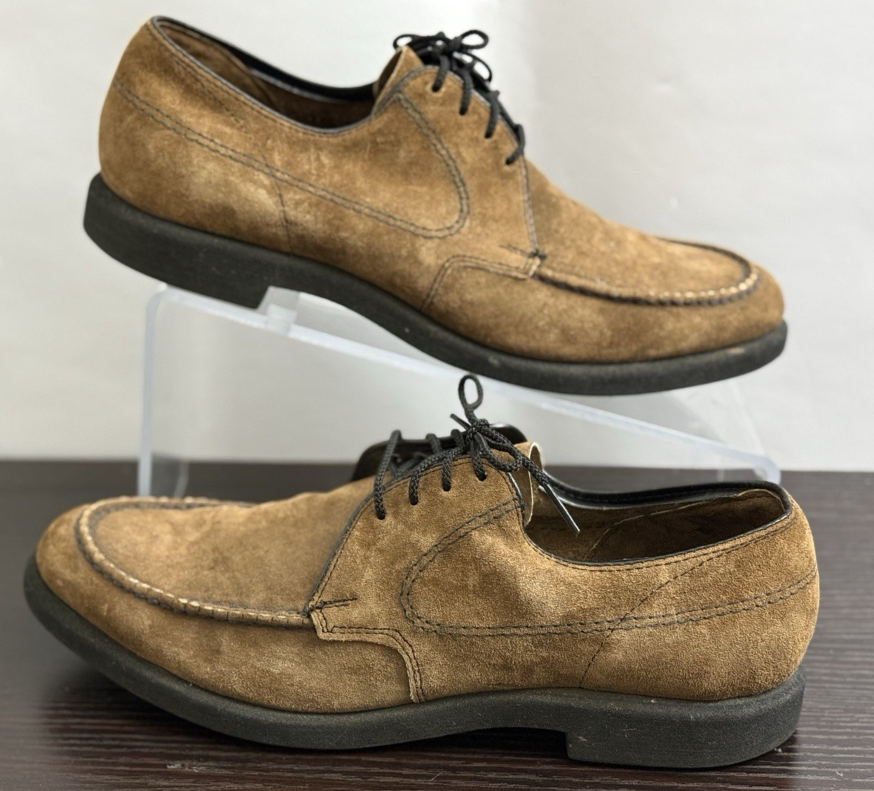 Hush Puppies Lite Brown Suede Leather Casual Oxford Shoes Men's US Size 8 M