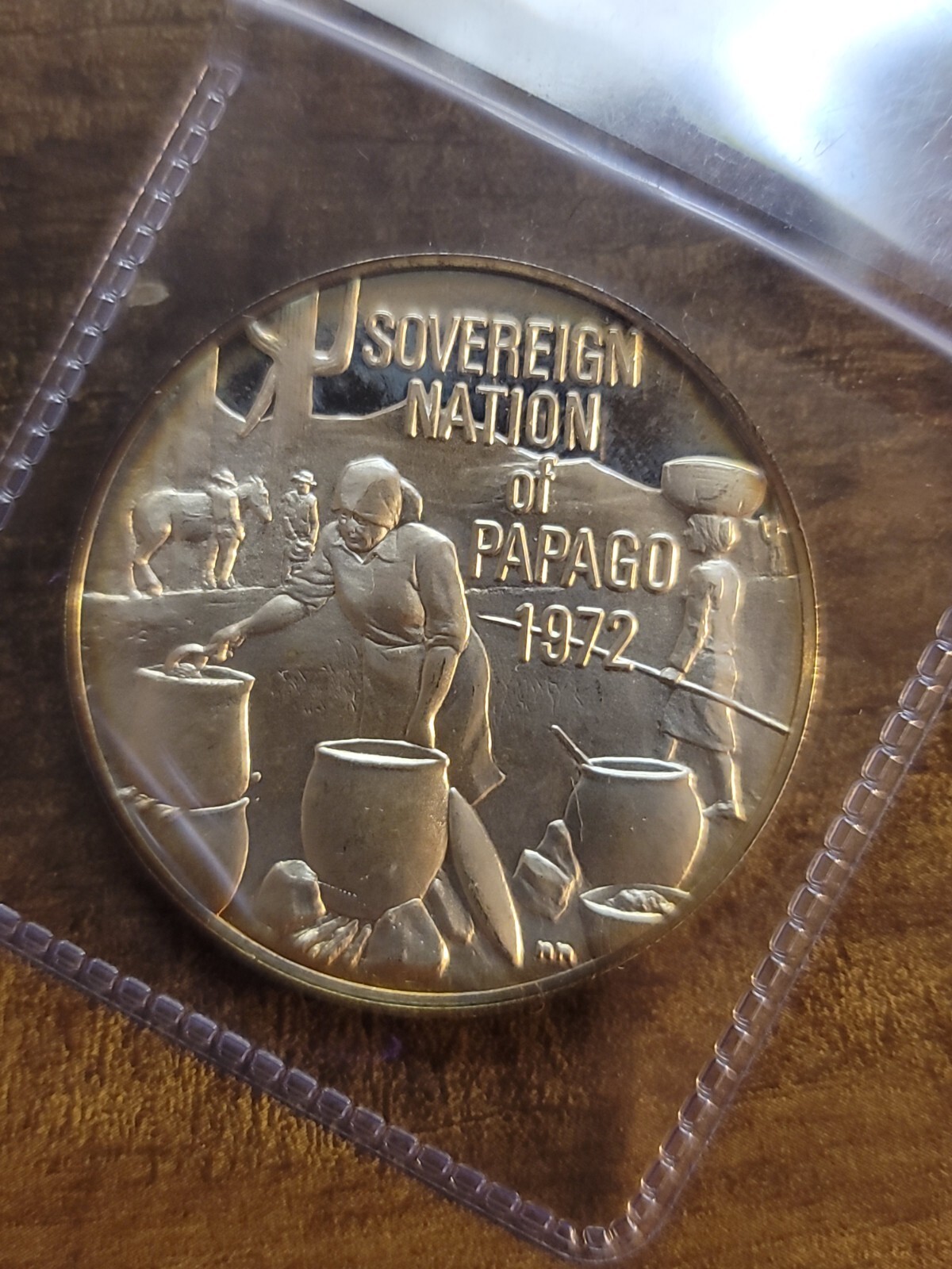 1972 Franklin Mint Sovern Nation of Papago 25+ grams .999 Silver Serial #0546