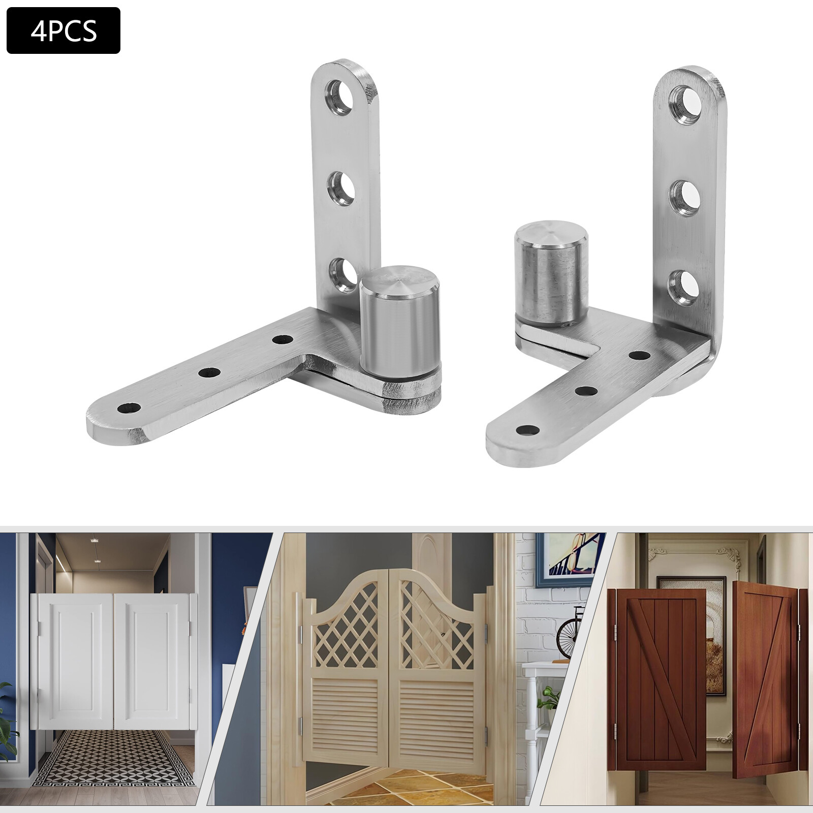 4 Pcs Pivot Door Hinges, Door Hinges, Heavy Duty Hinges 201 Stainless Steel US~
