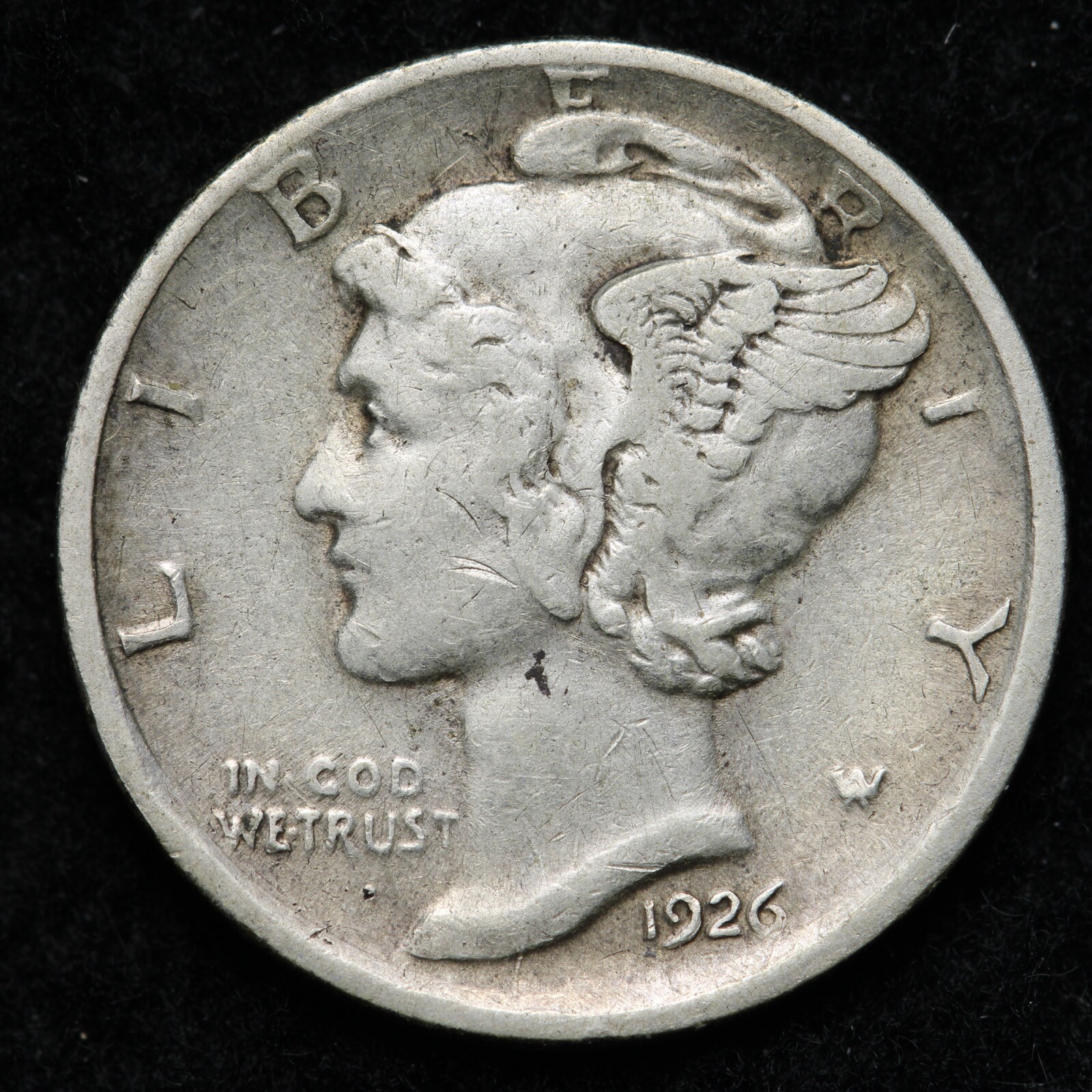 1926-D Mercury Silver Dime XF E233 WM