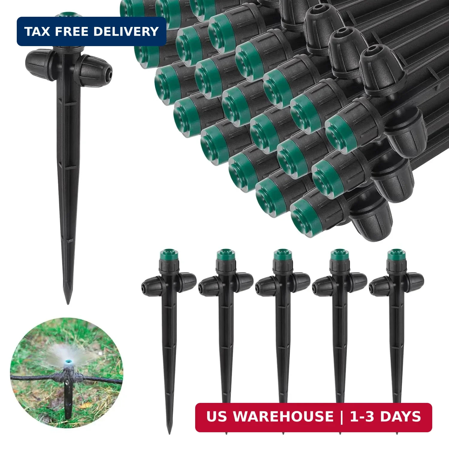 Anti-Drop Drip Irrigation Emitters Sprayer for 1/4" Irrigation Tubing,Double Hol