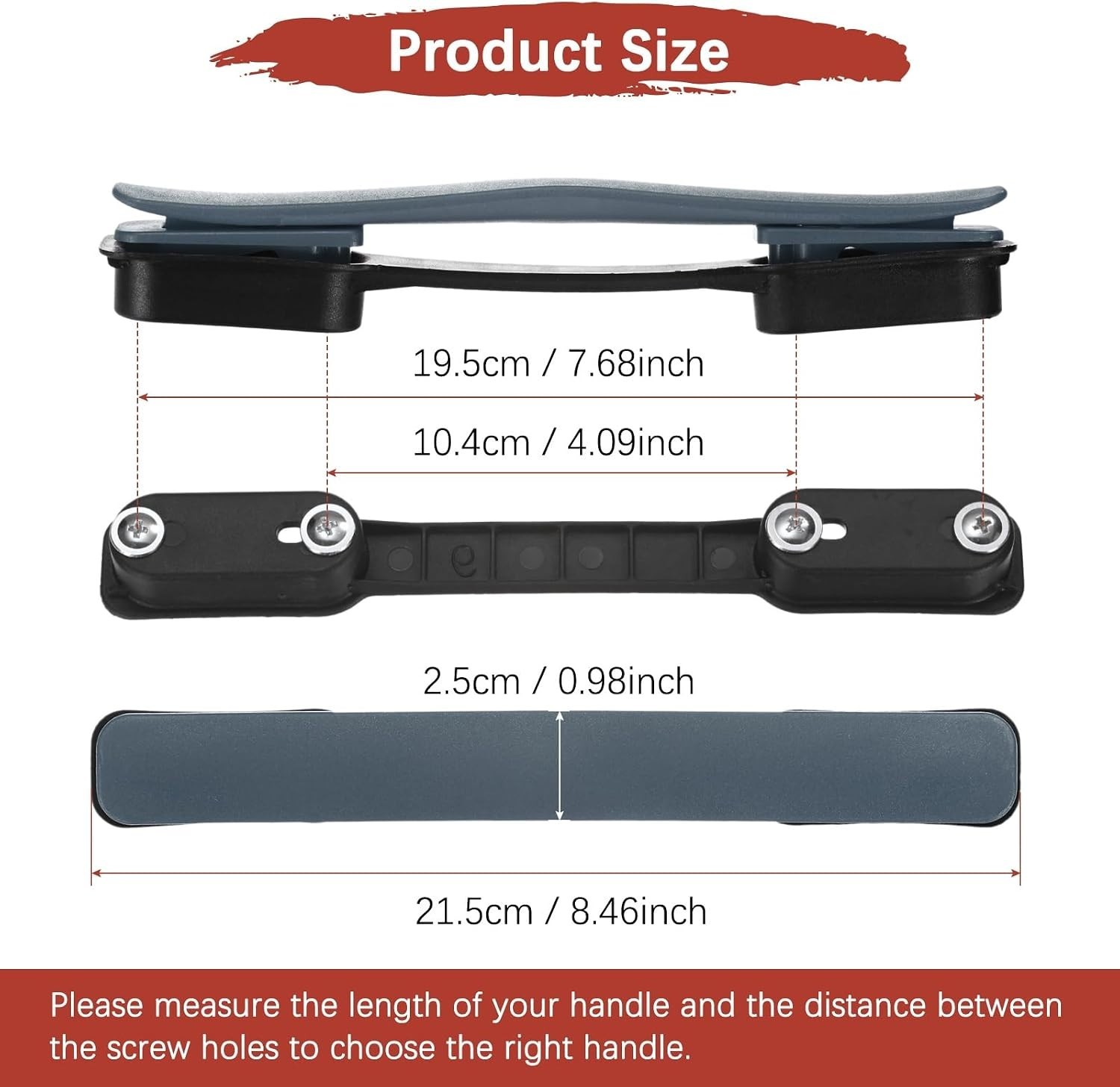 Luggage Replacement Handle [2PCS] -Plastic Handle Grip Carry Strap with Screw...