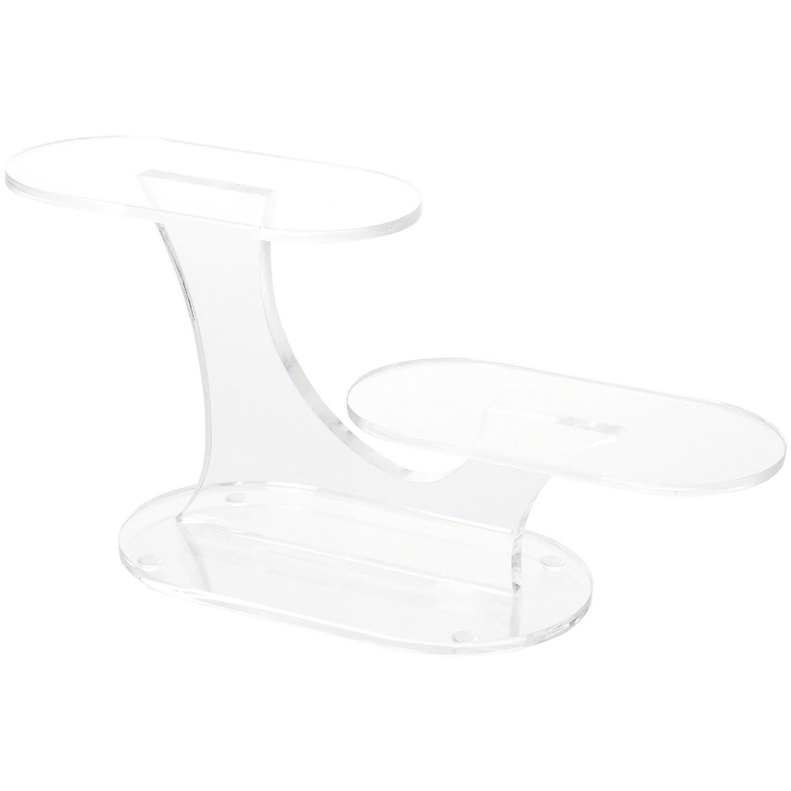Plymor Clear Acrylic Oval 2-Item Display Riser, 5.375" H x 11.375" W x 4" D
