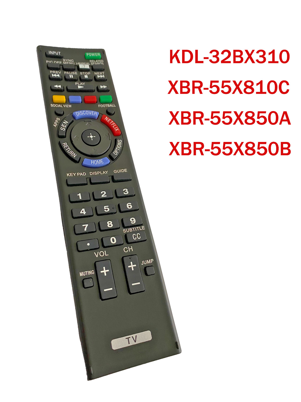 NEW REMOTE FOR SONY Plasma TV KDL-32BX310 XBR-55X810C XBR-55X850A XBR-55X850B