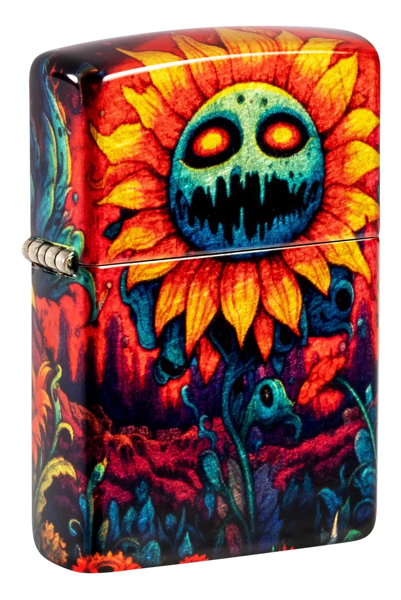 Zippo 46267, Ghoulish Sunflower Design, 540 Fusion Windproof Lighter, NEW