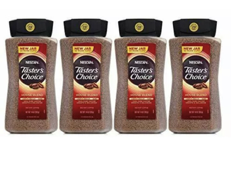 Nescafe Tasters Choice House Blend Instant Coffee 14 Oz / Pack of 4- Free Ship