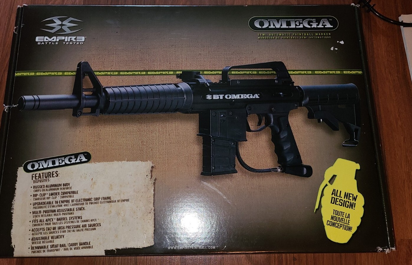 Empire BT Omega Semi-Auto Mechanical Paintball Marker Gun in Box MINT CONDITION