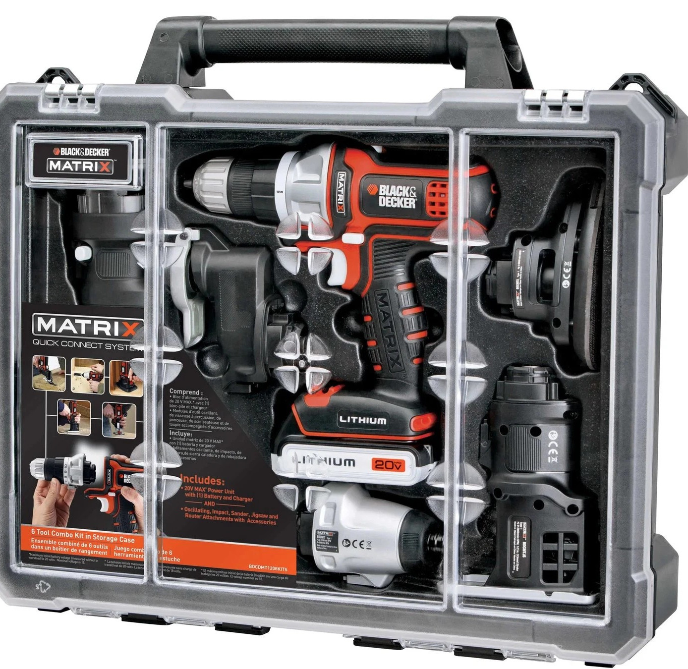 BLACK+DECKER MATRIX™ 20V MAX* 6-Tool Combo Kit With Case - BDCDMT1206KITC