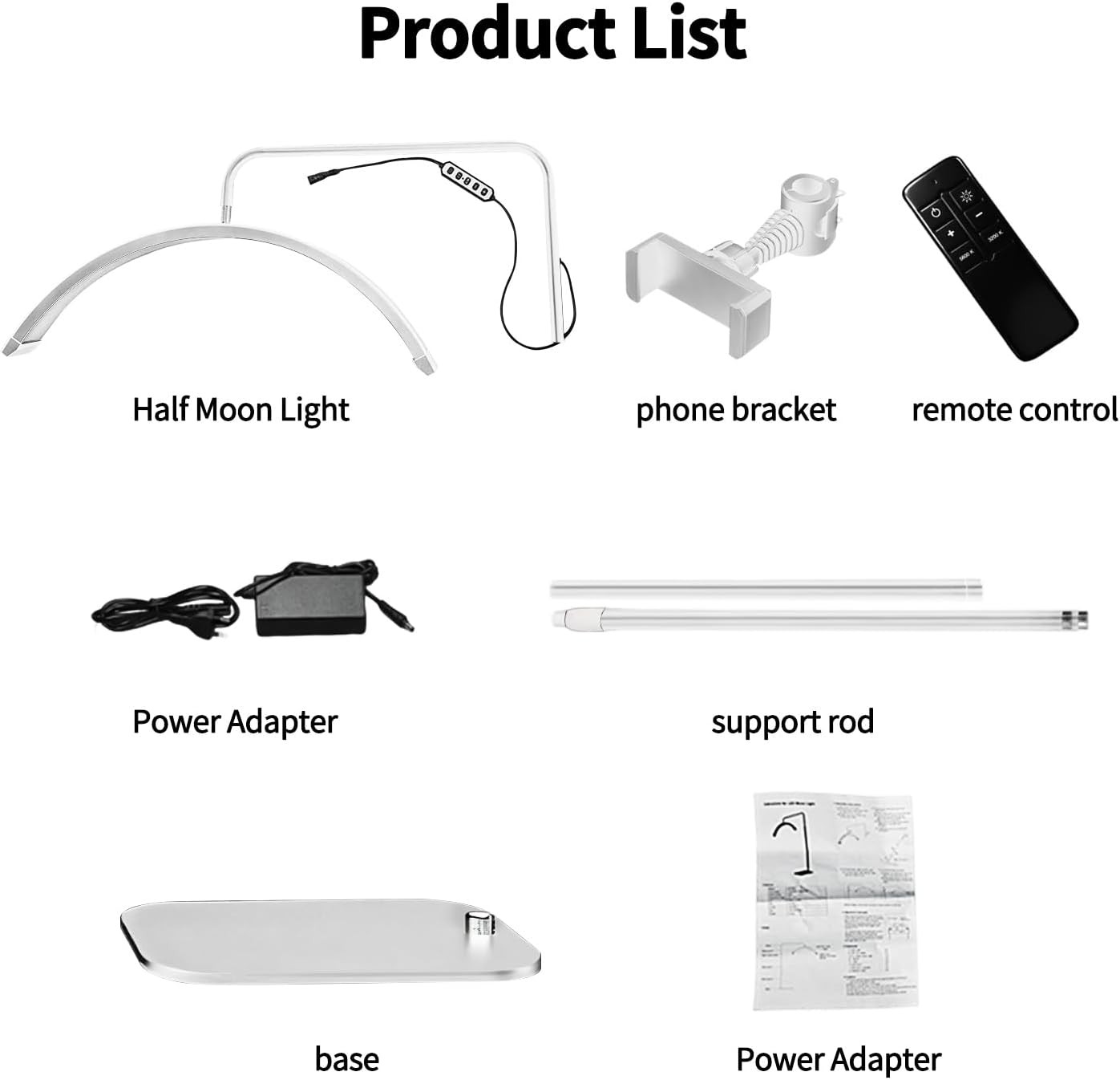 Lash Light for Eyelash Tech-Esthetician Ring Lantern, Half Moon Light