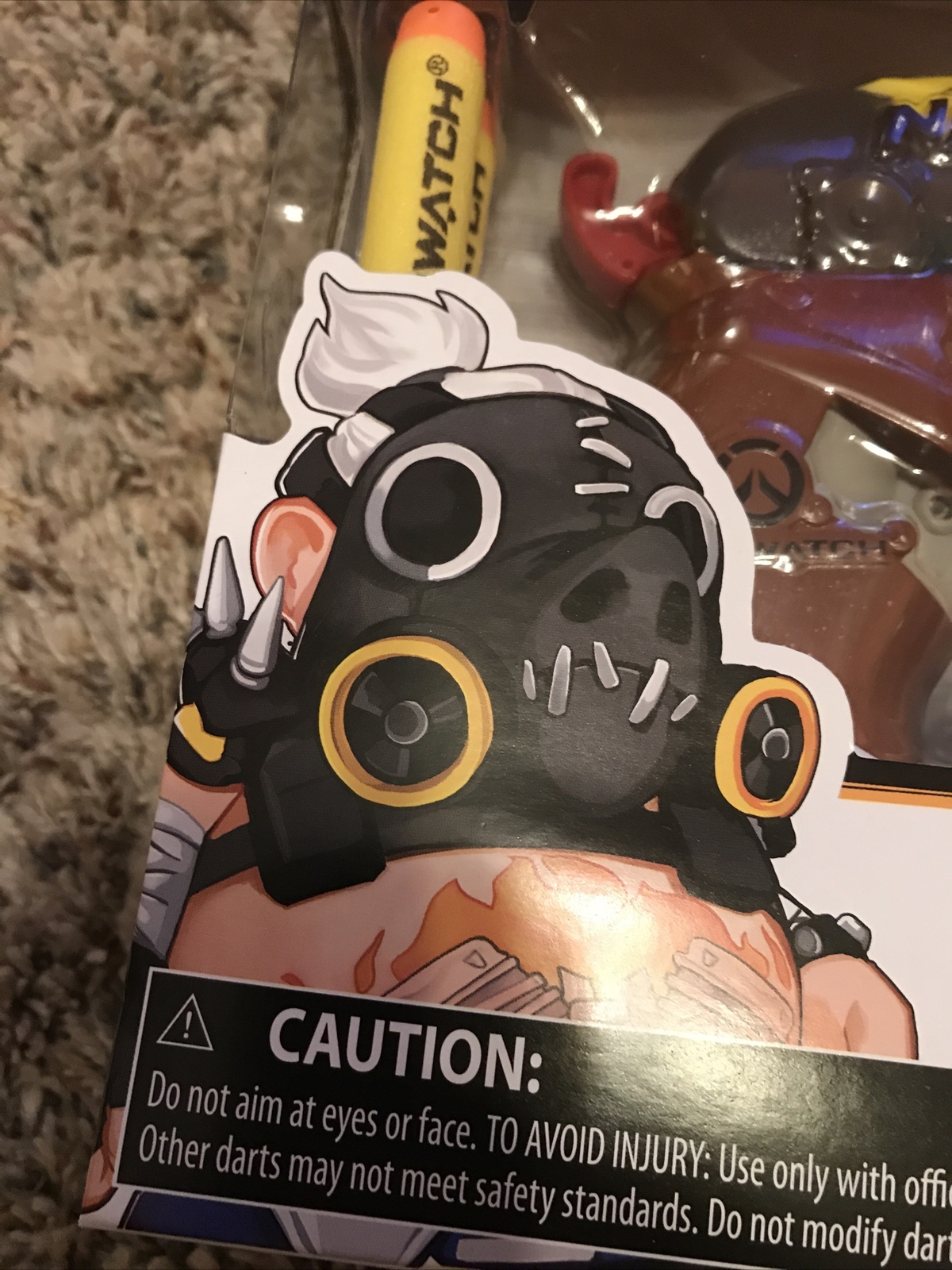 NERF Micro Shots Overwatch ROADHOG ~ Blaster & 2 Darts ~ New In Box