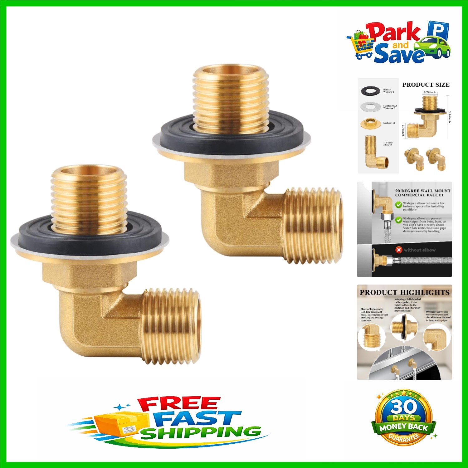 Complete Brass Faucet Installation Kit - 90-Degree Elbow Design for Easy Setup