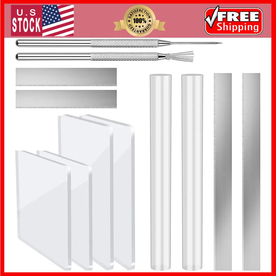 12 Pcs Polymer Clay Tool Set Acrylic Roller Sheet Cutters for Jewelry Making