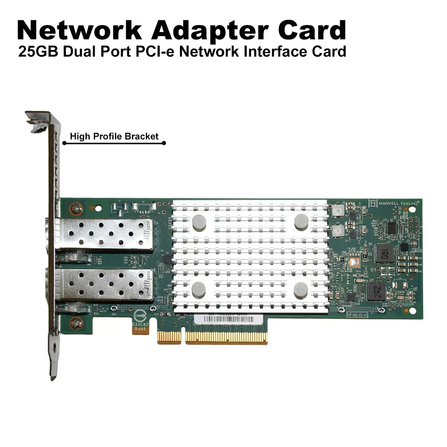 Dell QLogic QL41262 Dual Port 10GbE SFP+ CNA Network Adapter Card V5TMM 51GRM