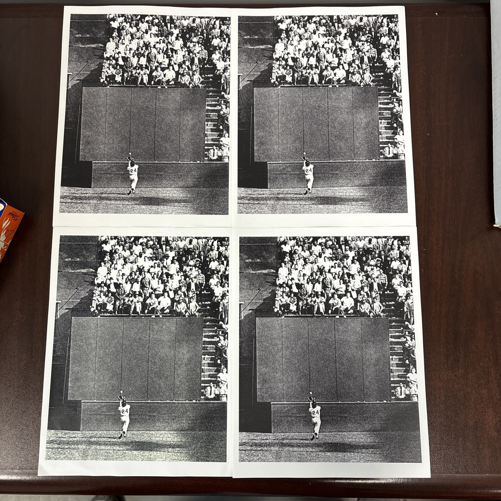 4x Willie Mays "The Catch" Reproduction Photograph Polo Grounds Hall of Fame HOF