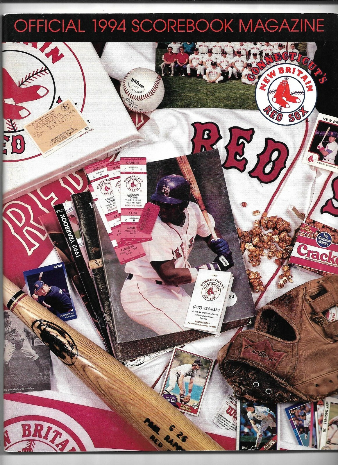 1994 New Britain Red Sox vs Canton-Akron Indians Minor League Program  VG