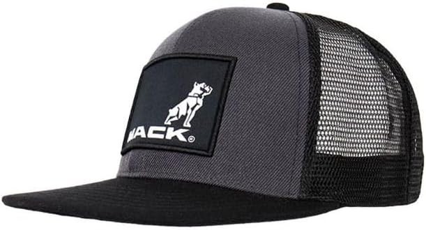 Mack Trucks Black & Charcoal Gray Trucker Flat Bill Snapback Mesh Cap/Hat