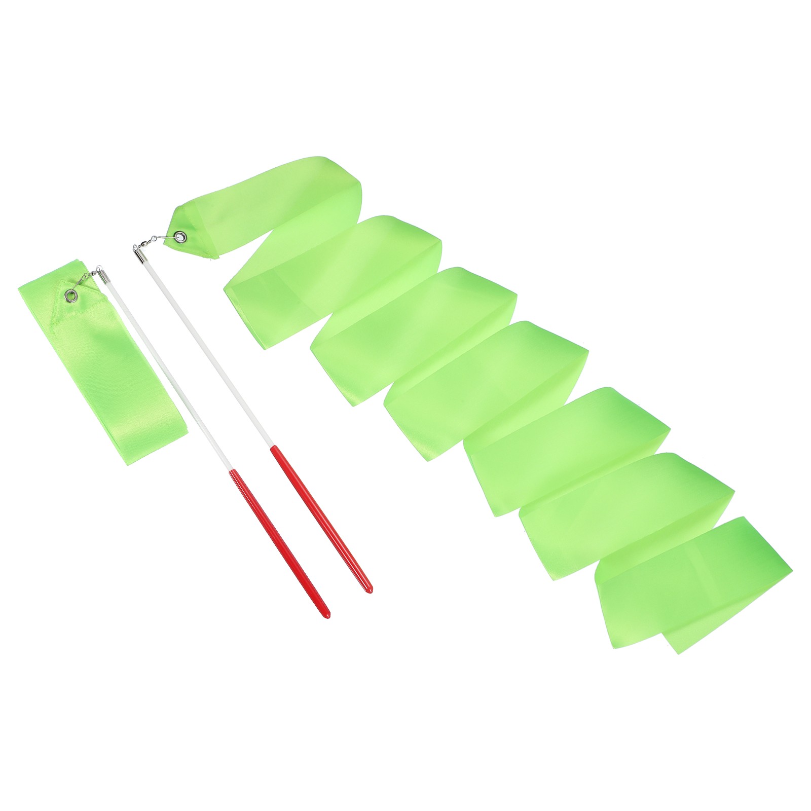 2 200cm tapes with chopsticks, green for rhythmic gymnastics