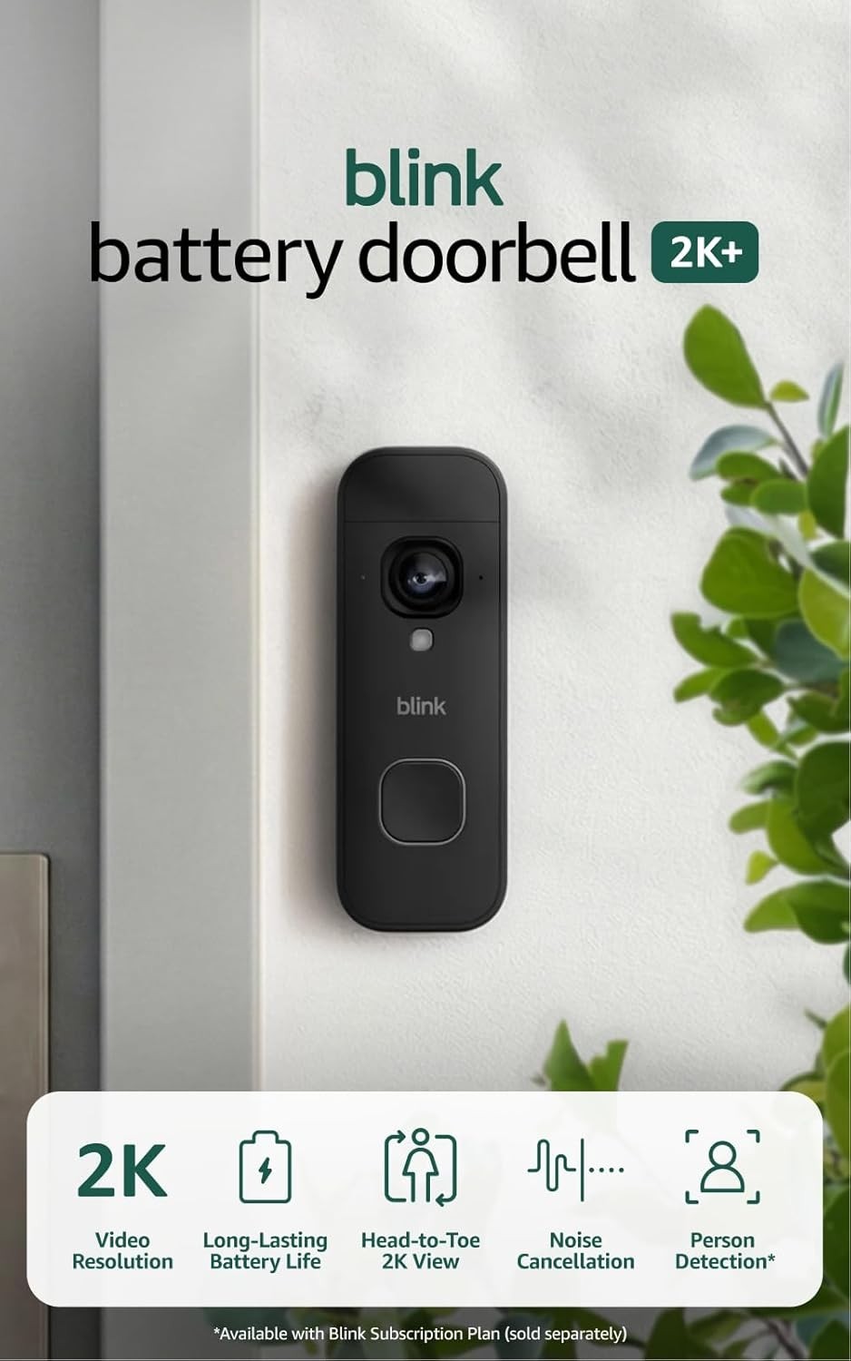 Blink Battery Doorbell 2K+ (newest model) — Wireless video doorbell (Standalone)