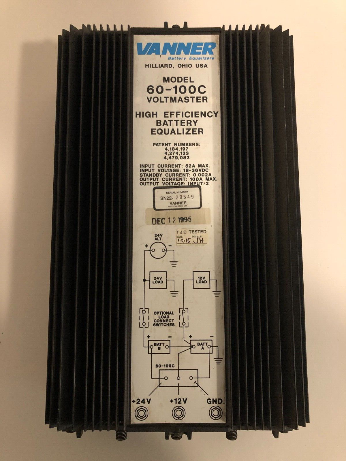 Vanner Voltmaster 60-100C High Efficiency Battery Equalizer