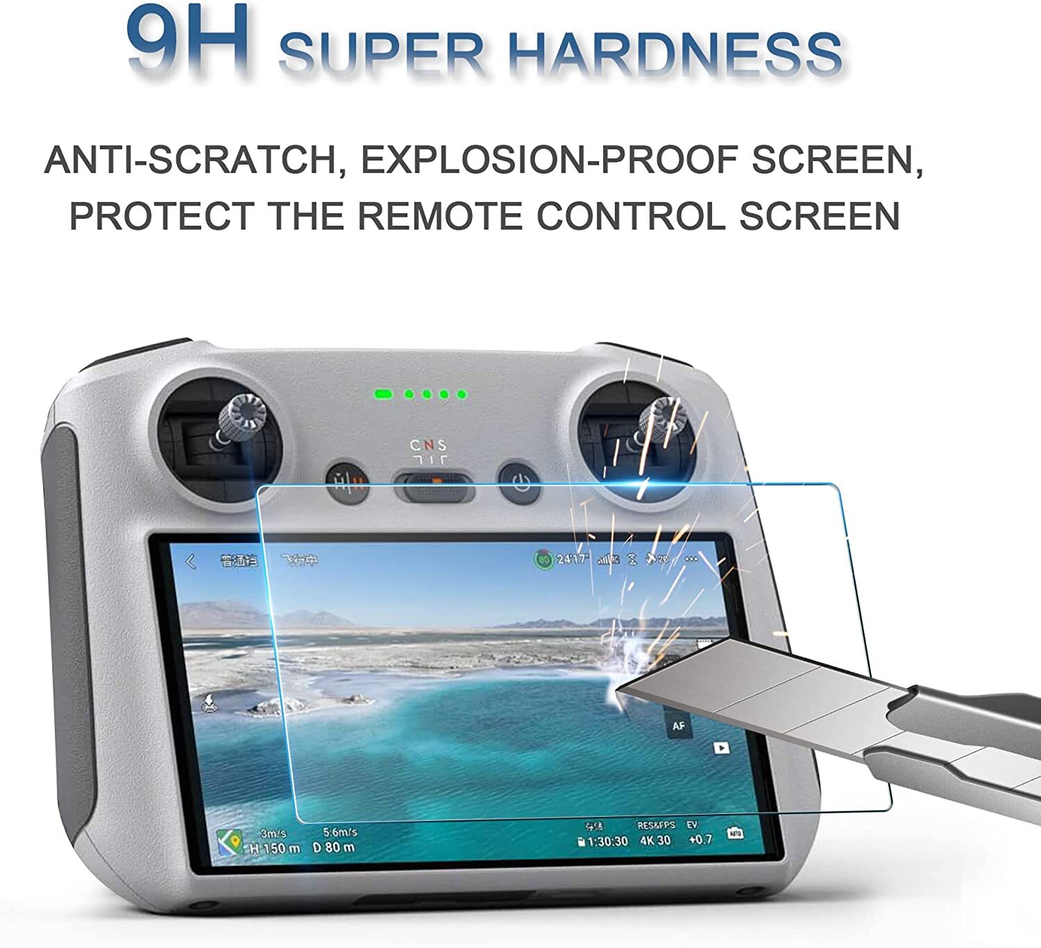 2Pcs Tempered Glass HD Screen Protector for DJI Mini 4 Pro RC Remote Control Acc