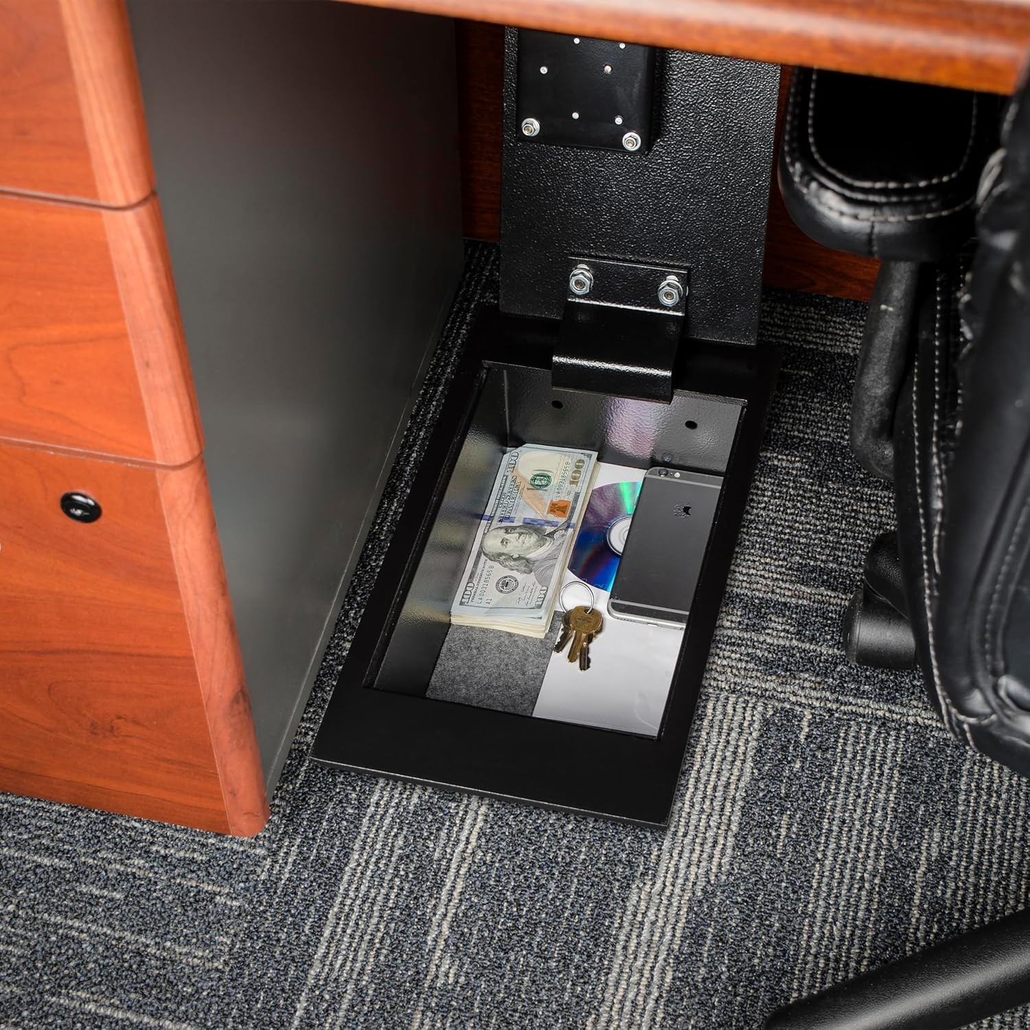 0.22 Cu. Ft. Hidden Floor Safe with Key Lock – Secure Storage for Valuables