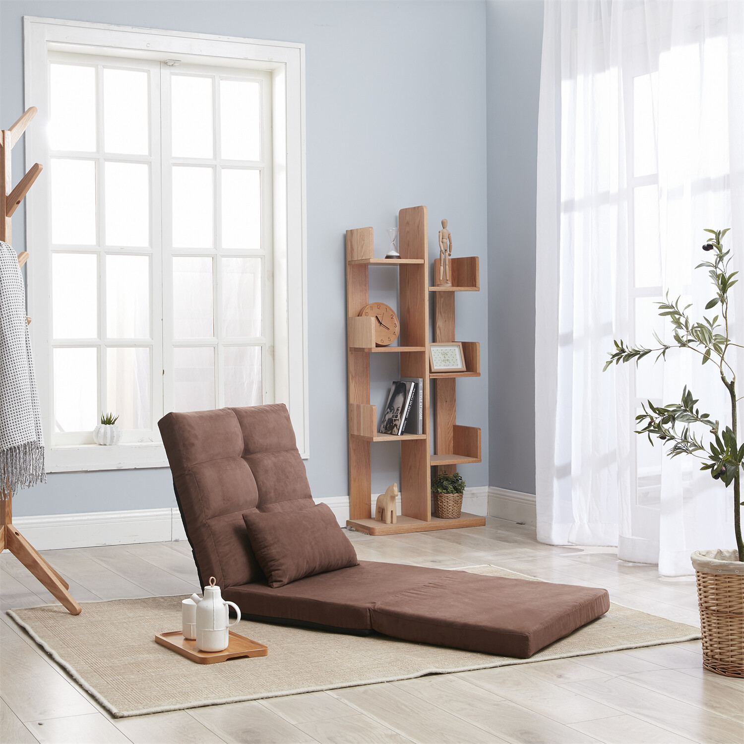 Convertible Sofa Bed Adjustable Floor Sofa Single Sofa Chair Folding Sofa Bed