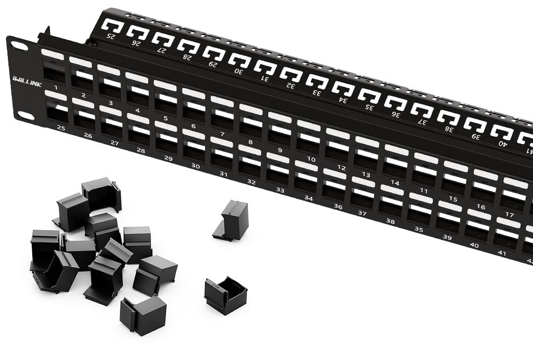 48 Port Blank Keystone Patch Panel Wall Mount Bracket Vertical Horizontal