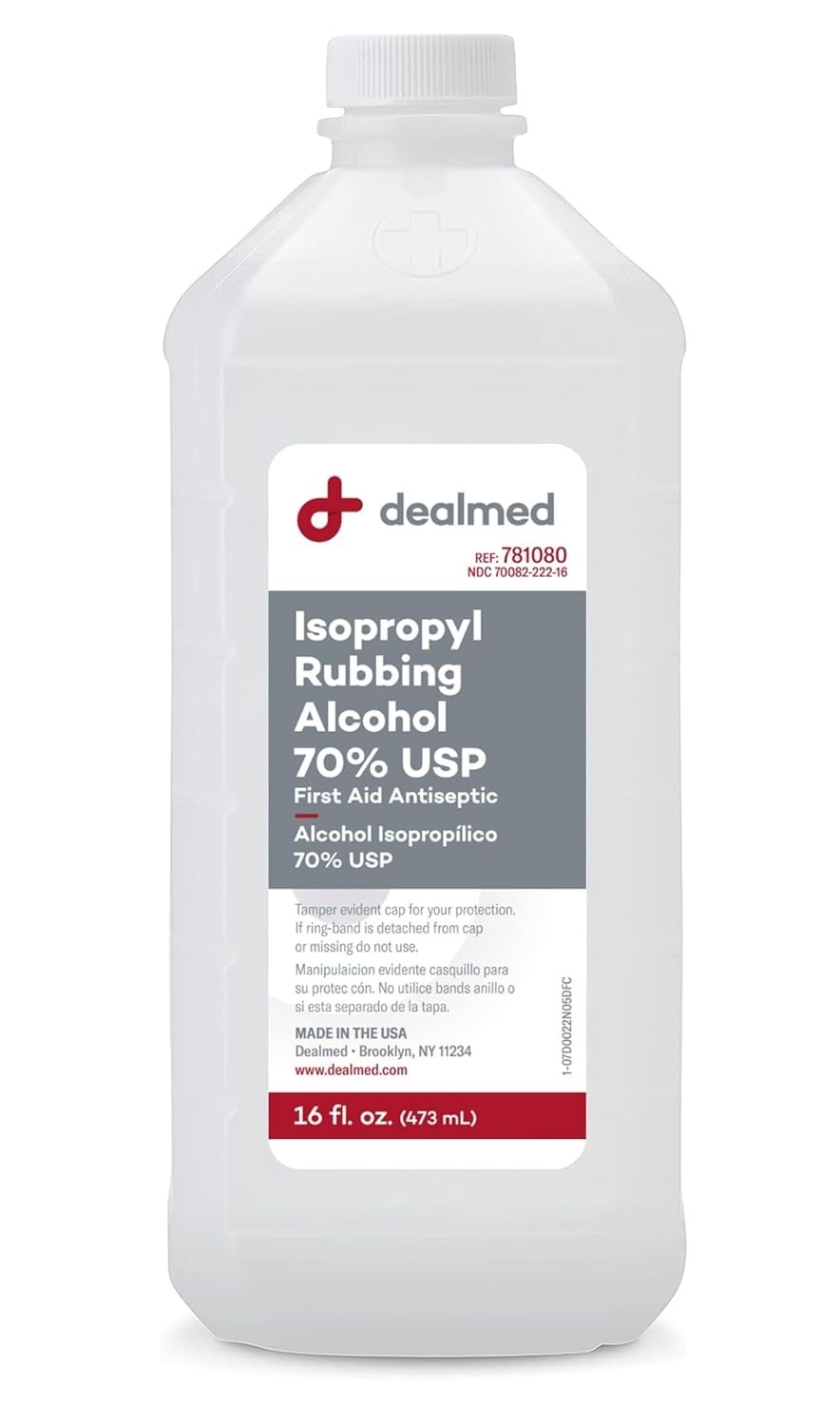 16 fl. oz Isopropyl Rubbing Alcohol 70% – Essential Antiseptic & Disinfectant