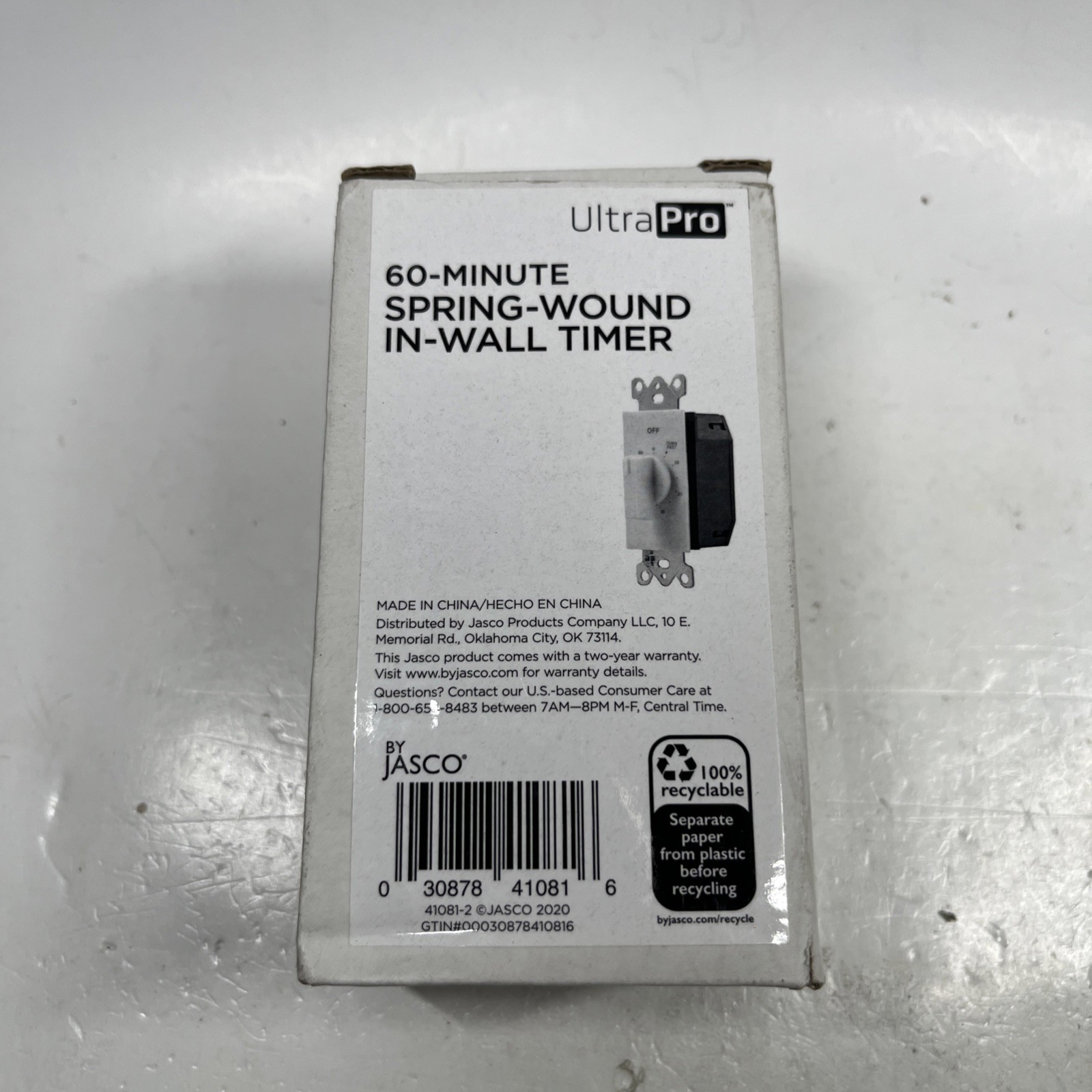 UltraPro 60-Minute Countdown In-Wall Timer, Mechanical Switch - Almond or White