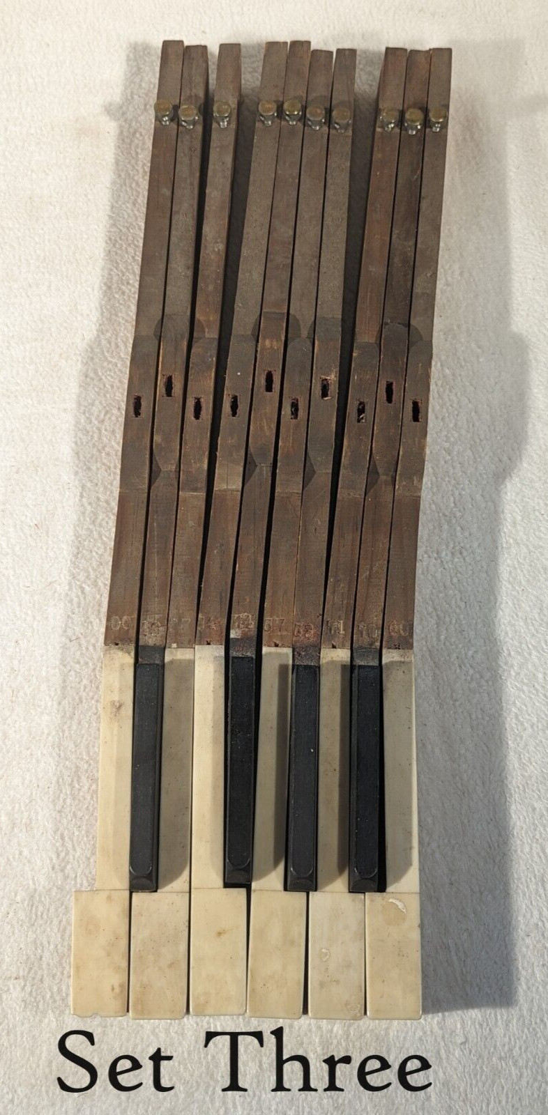 Vtg Rustic Salvaged White Black Piano Keys Parts Art Craft Supplies Wall Deco