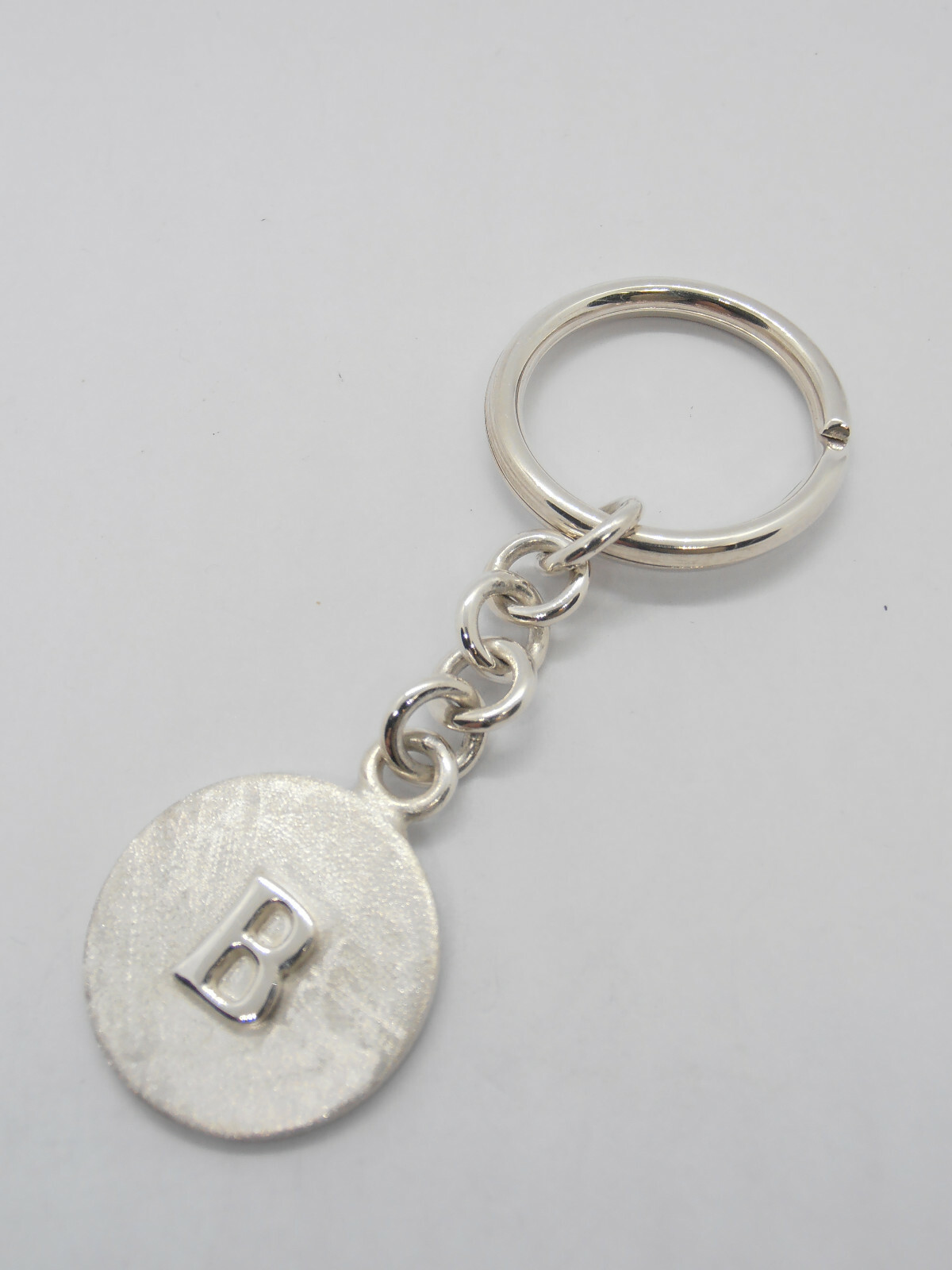 Letter Keychain - B - 925 Silver - Initial - Alphabet - Breeze -