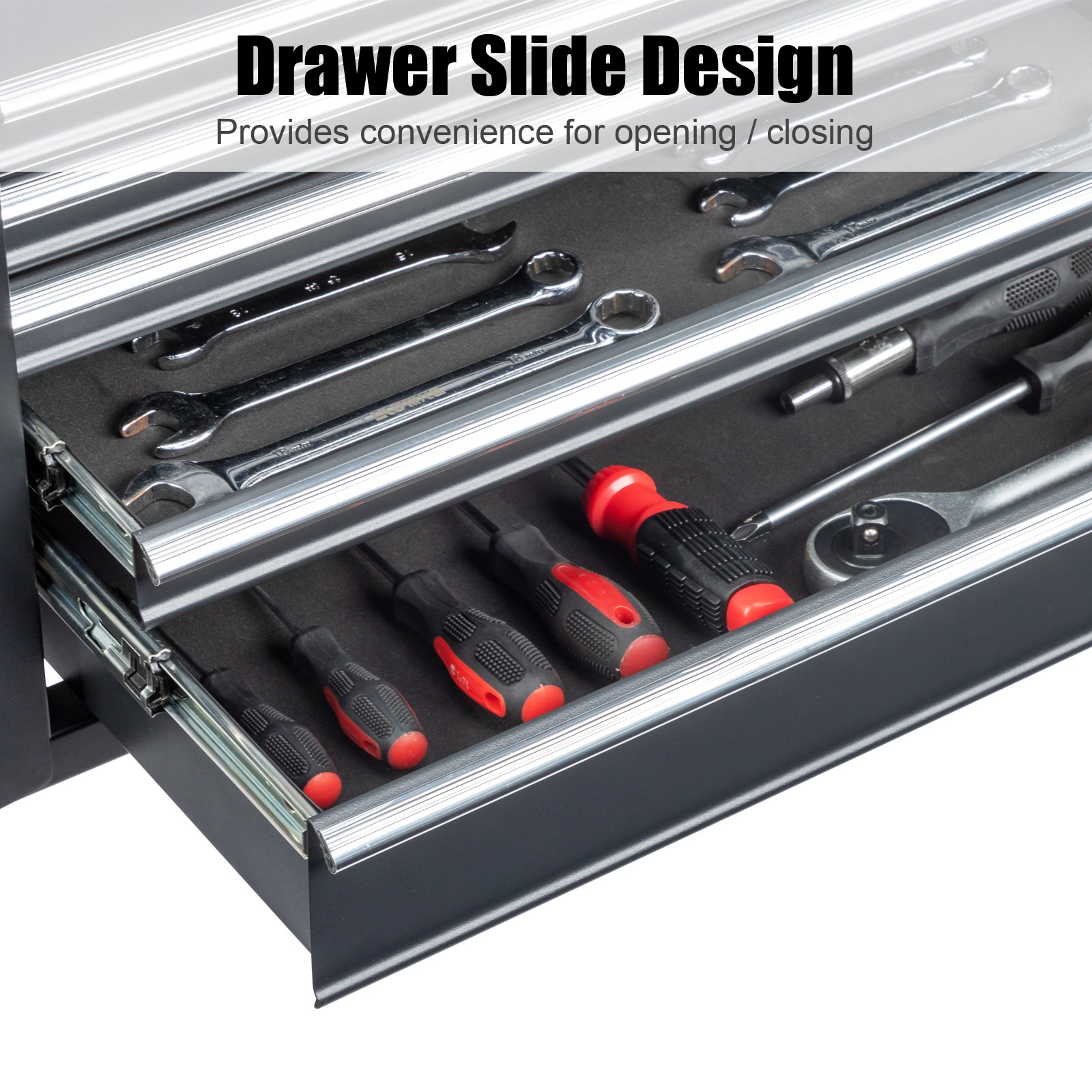 23.8" Tool Chest Steel Tool Storage Box with 5 Drawers & Locking System & Keys