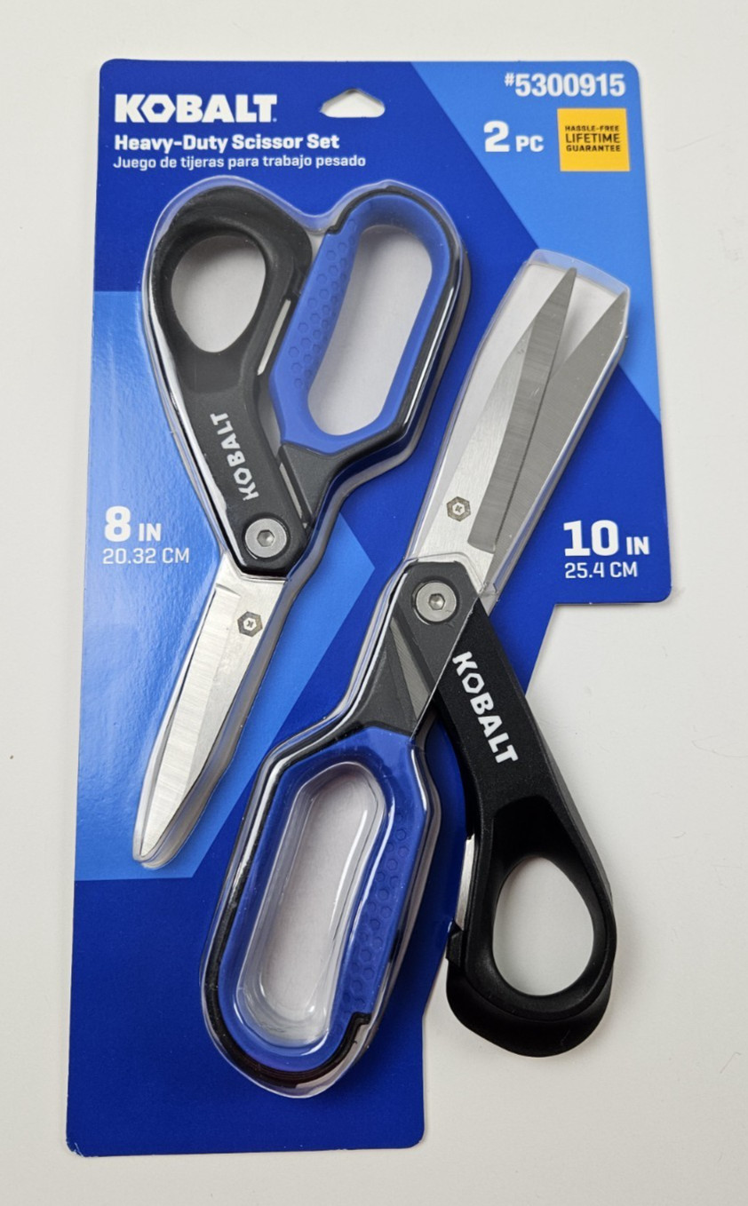 Kobalt 2 pc. Heavy Duty Ergonomic Non-Slip Scissor Set - 8" & 10"