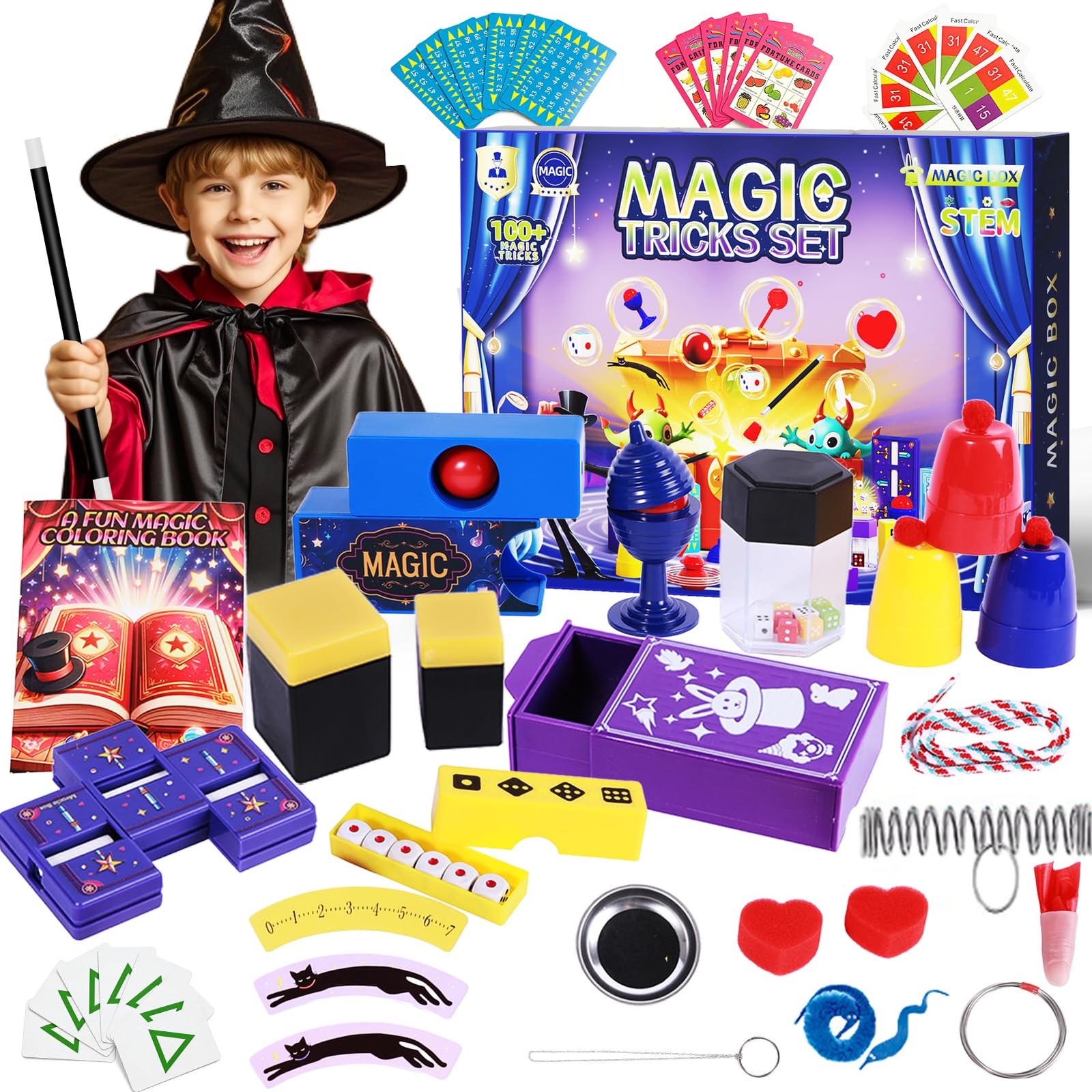 Magic Tricks Kit, 30 in 1 100+ & Magician Costume