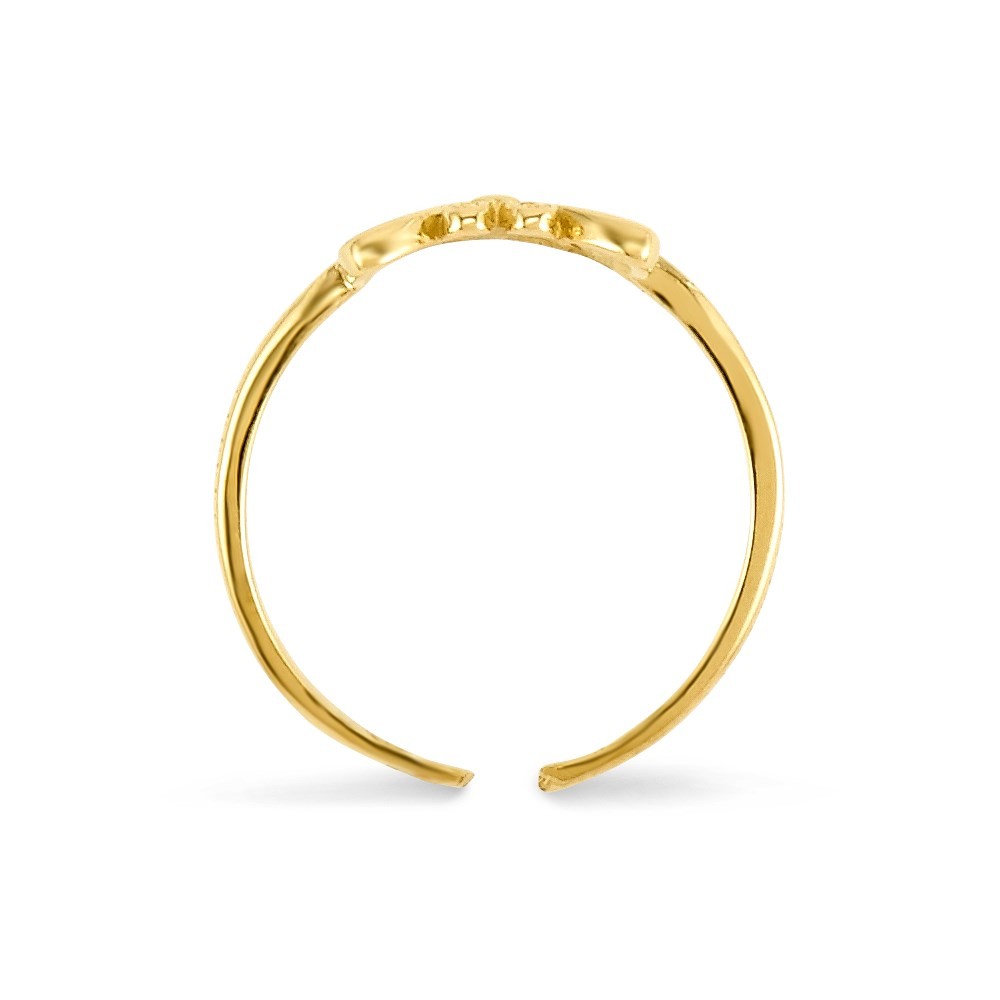 14k Yellow Gold Butterfly Adjustable Toe Ring