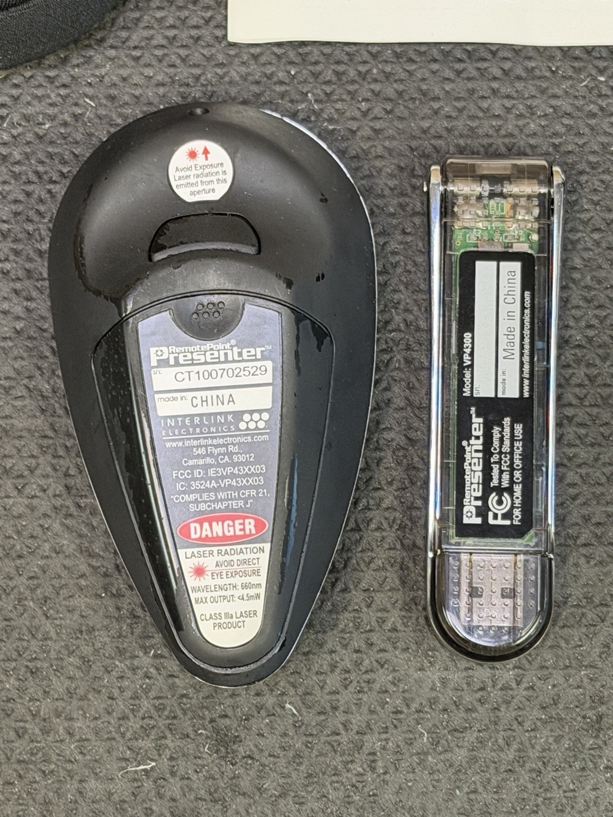 2x Interlink Electronics RemotePoint Global Presenters w/ Receiver VP4350 VP4300
