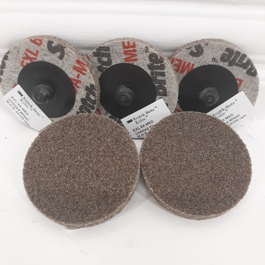 3M Scotch Brite Roloc EXL Unitized Wheels 2" 6A MED #048011-17190, New, Lot of 5