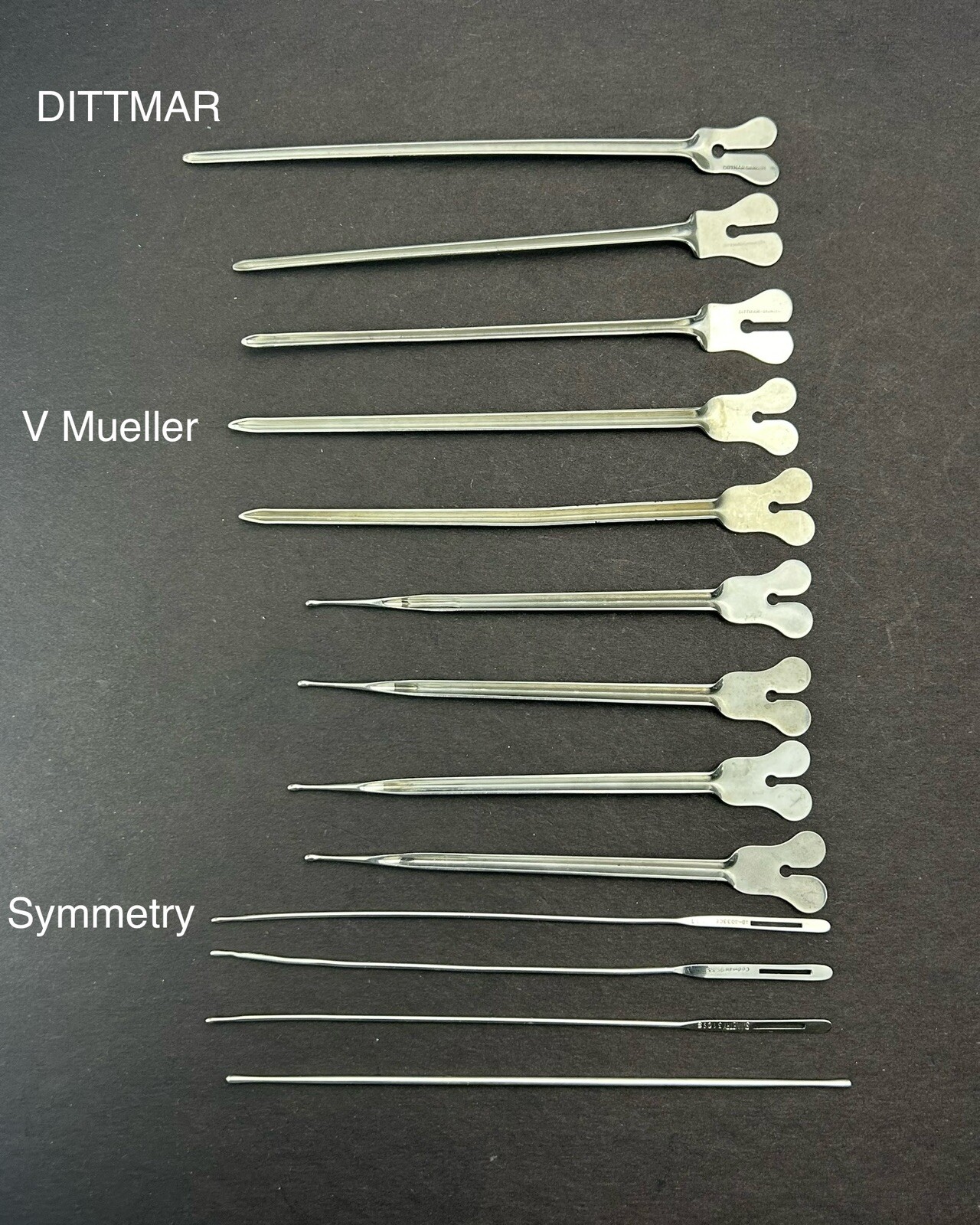 V Mueller SU740 w DITTMAR Larry Rectal Director w Symmetry Probes 13 Pieces